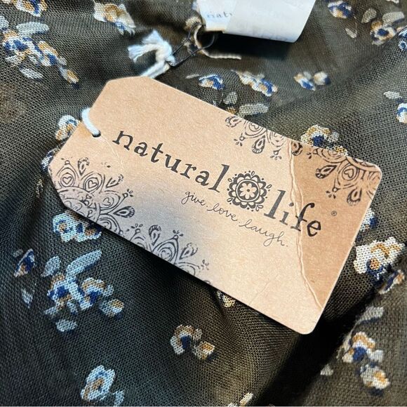 Natural Life Lightweight Kimono. Short Sleeves. Brown and Gold. One Size. NEW!! - Picture 7 of 10